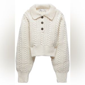 Zara Sleeveless Knit Top Ecru